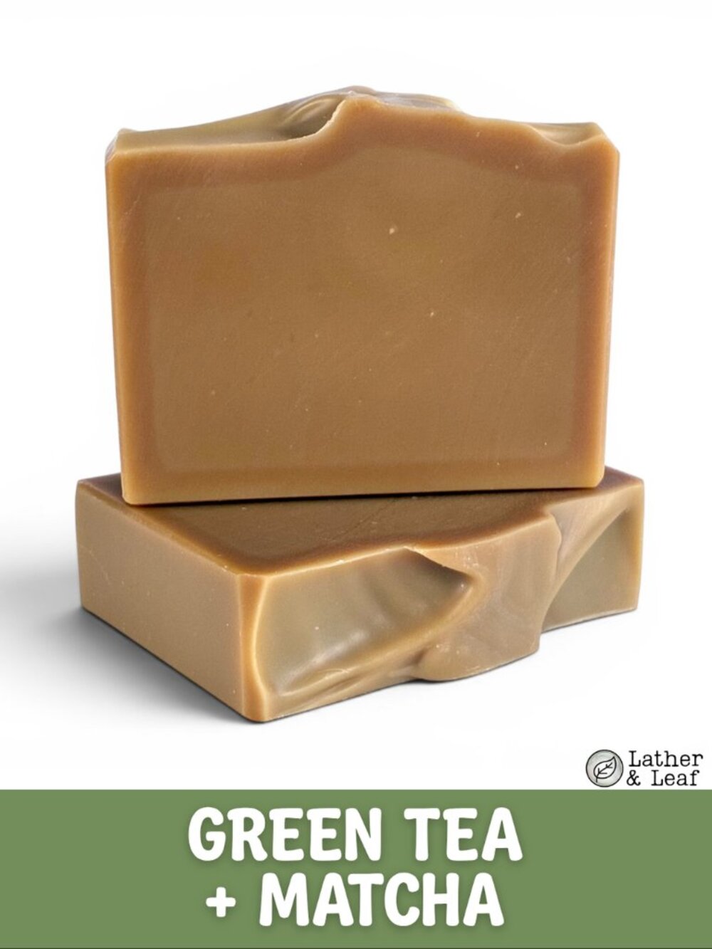 Green Tea + Matcha Cold Process Soap Natural Handcrafted Artisan Soap Bar